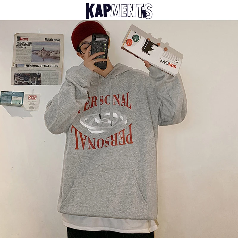 

Толстовка мужская оверсайз с капюшоном и надписью, осень 2021