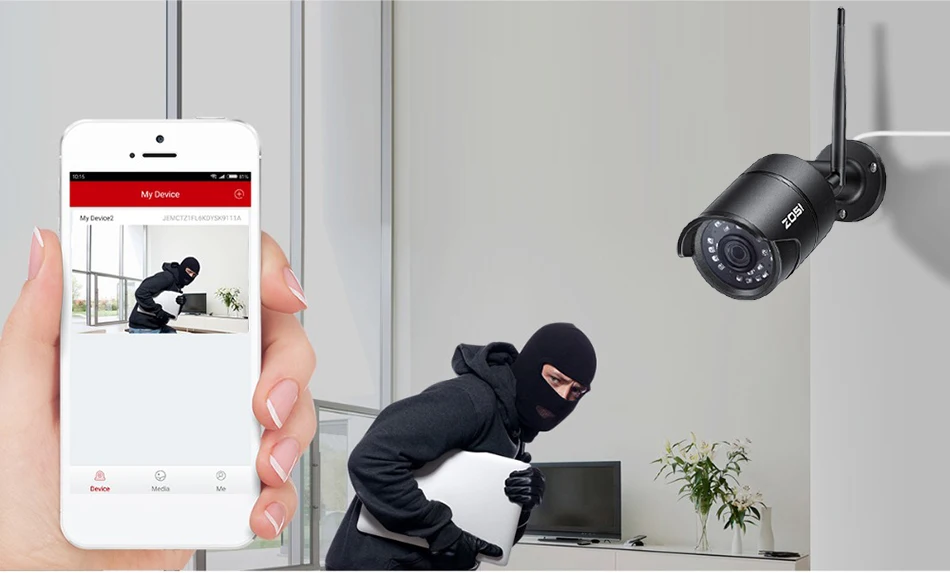 ZOSI 2MP 1080P Led беспроводная IP камера водонепроницаемая Смартфон пульт дистанционного управления CCTV ночного видения видео пуля инфракрасный монитор