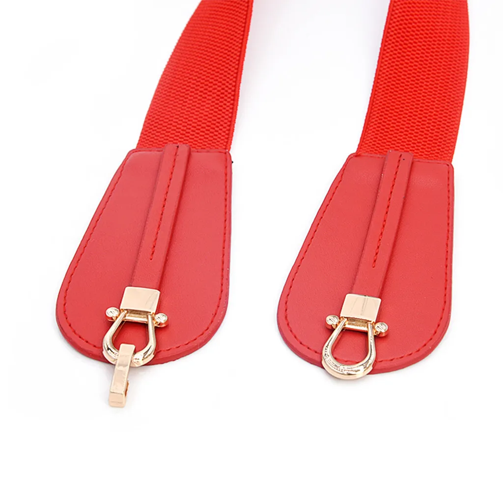 

2019 new hot women's fashion belt solid color wild wide belt elastic dress buckle belt belt decoration cinturones para mujer 50*
