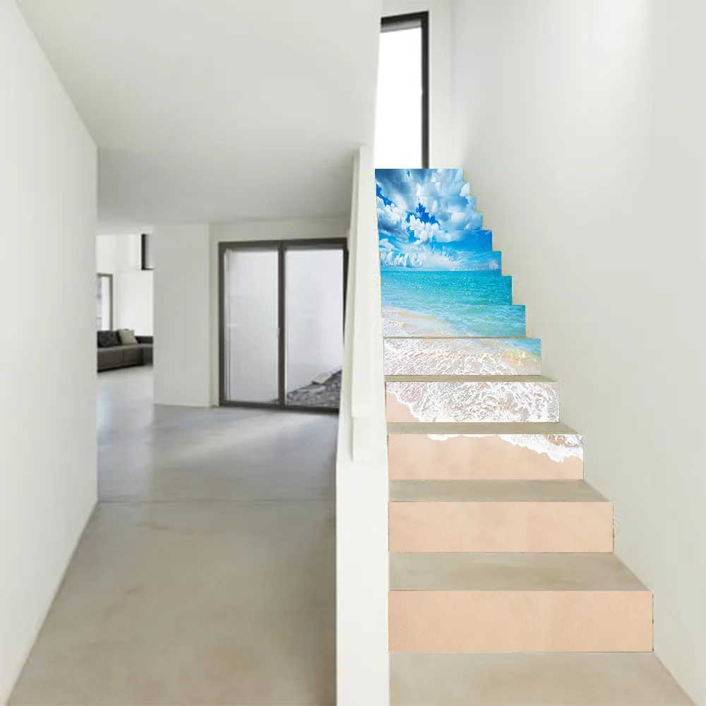 13 шт./компл. 3D пляжные ПВХ наклейки для лестницы украшение дома самодельные