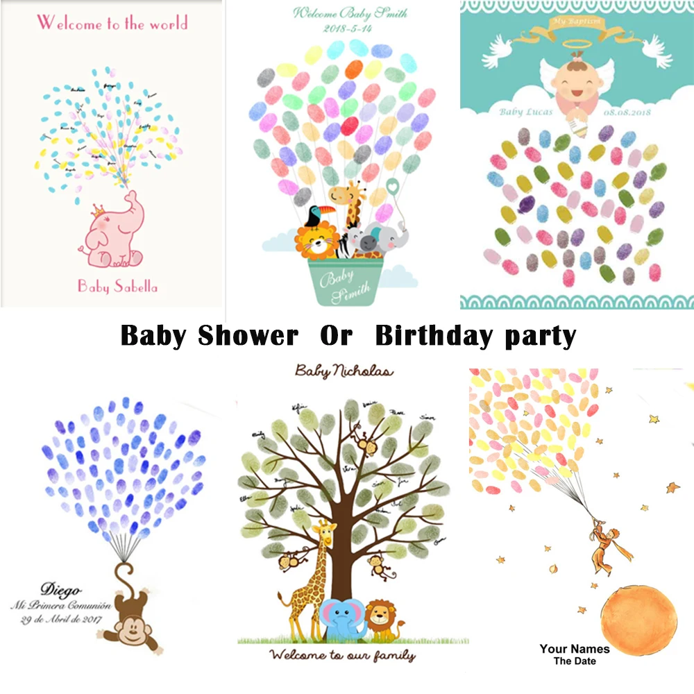 Персонализированные Имя Дата отпечаток пальца Дерево DIY Свадебное дерево холст