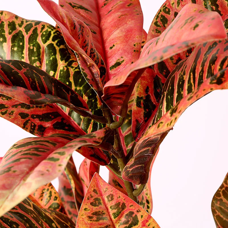 

84cm3 Fork Artificial Gold Banyan Branches Green Plastic Tropical Plants Desktop Arrangement Home Hotel Office Shop Desktop Deco