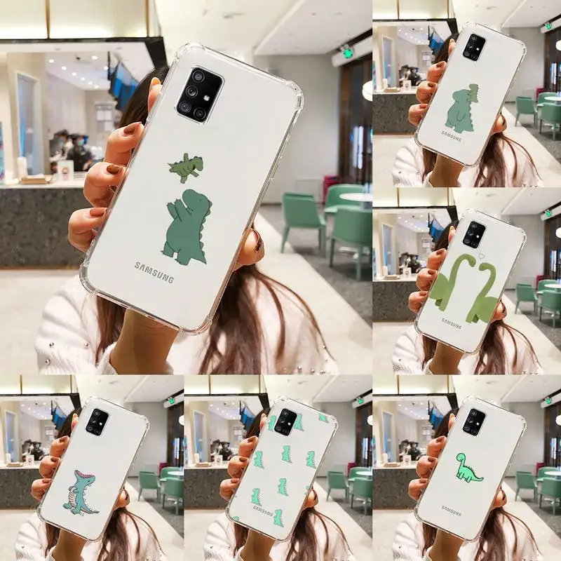 

cartoon dinosaur Phone Case Transparent For Samsung A51 A50 A71 A70 A81 M60S Note S21 S 20 10 9 8 11 E Plus Ultra
