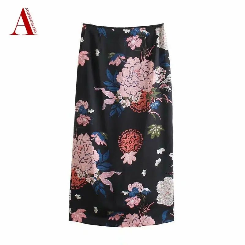 Женские повседневные юбки-карандаш Adherebling Za длинные с высокой талией и разрезом