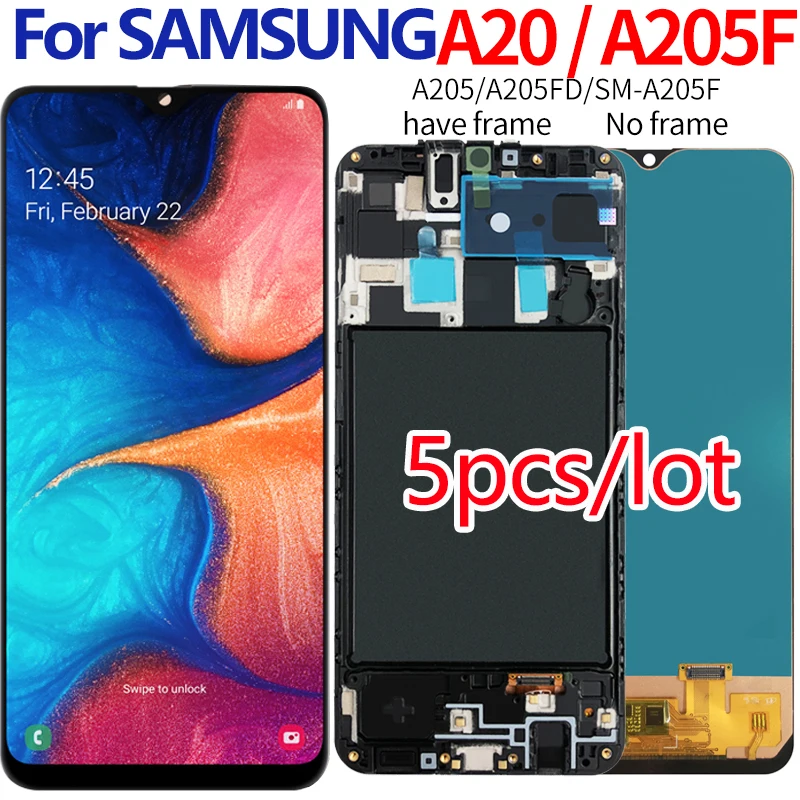 5 шт./лот ЖК дисплей для Samsung Galaxy A20 A205 A205G A205F/DS A205F стеклянная панель цифрователя