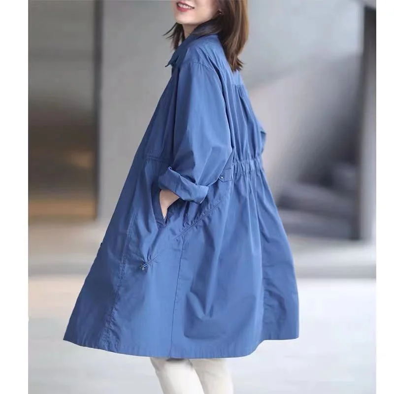 

2021 Spring Autumn Large Size 5XL Long Trench Coat Women Double Breasted Slim Trench Coat Female Outwear Fashion Windbreaker