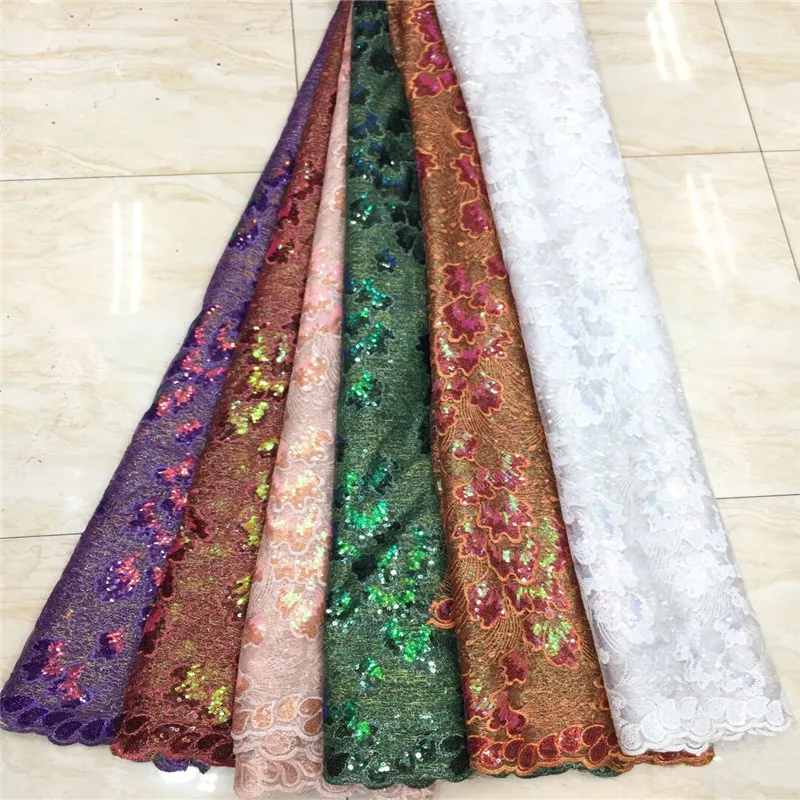 Фиолетовая французская кружевная ткань 2020 красный гипюр вышивка Африканский