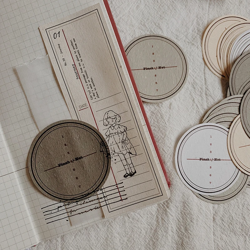 40 шт. винтажные круглые квадратные блокноты для записей|Крафт-бумага| |