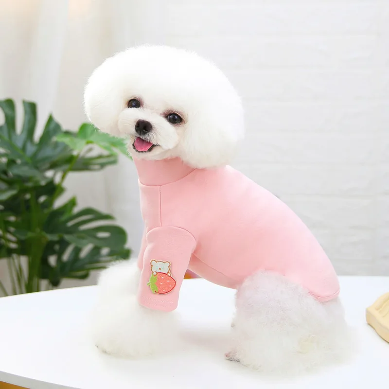 

Костюм для домашних животных, собак, однотонное пальто с милыми животными, хлопковый мягкий пуловер, рубашка для собак, куртка, свитшот, свит...