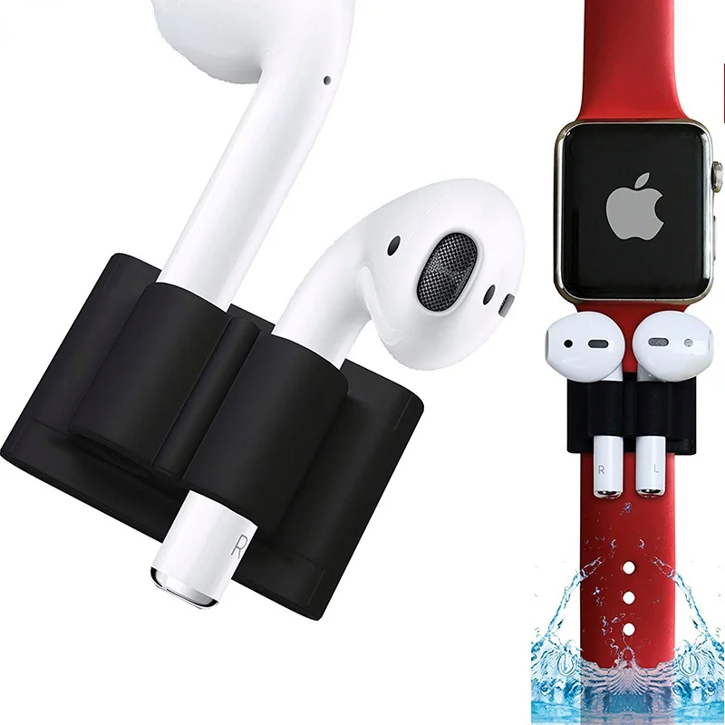 

For Apple AirPods Silicone Holder Clip Earphone Stand Case for Apple Watch series 3 2 1 Hook Clip Anti-lost For Iwatch 4 5 6 SE