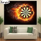 Алмазная живопись 5D, квадратная, круглая, Дротика, кольцо-мишень, вышивка, мозаика, стразы, картина огня, ручная работа, домашний декор