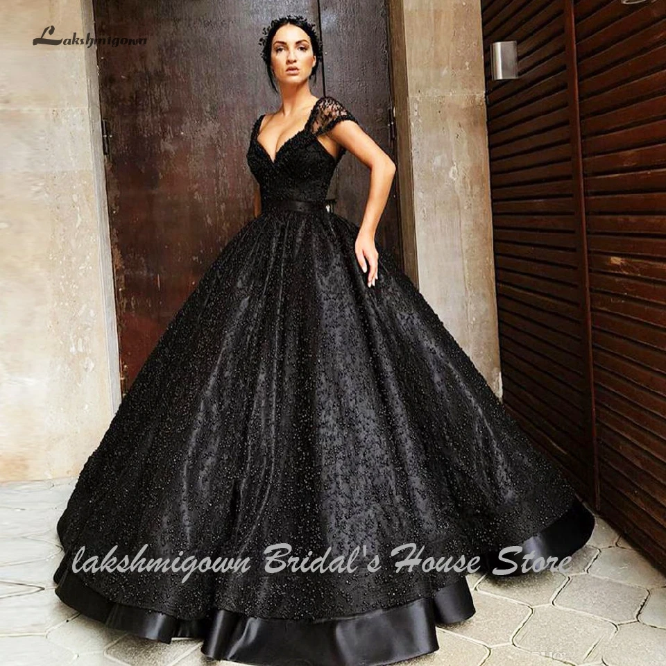 Lakshmigown роскошные черные жемчужные свадебные платья Hochzeit принцесса свадебное платье длиной до пола африканские женские свадебные платья