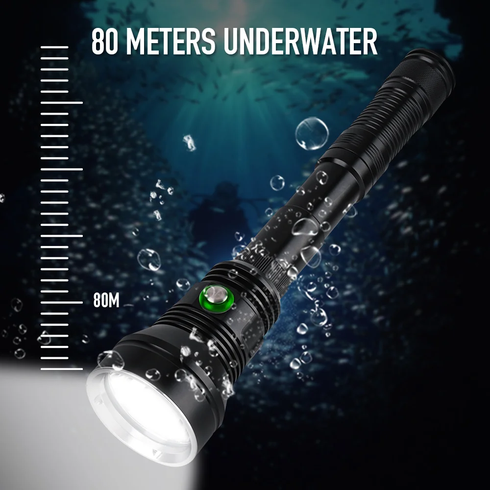 Подводный фонарик XHP70.2 для дайвинга профессиональный фонарь водонепроницаемый