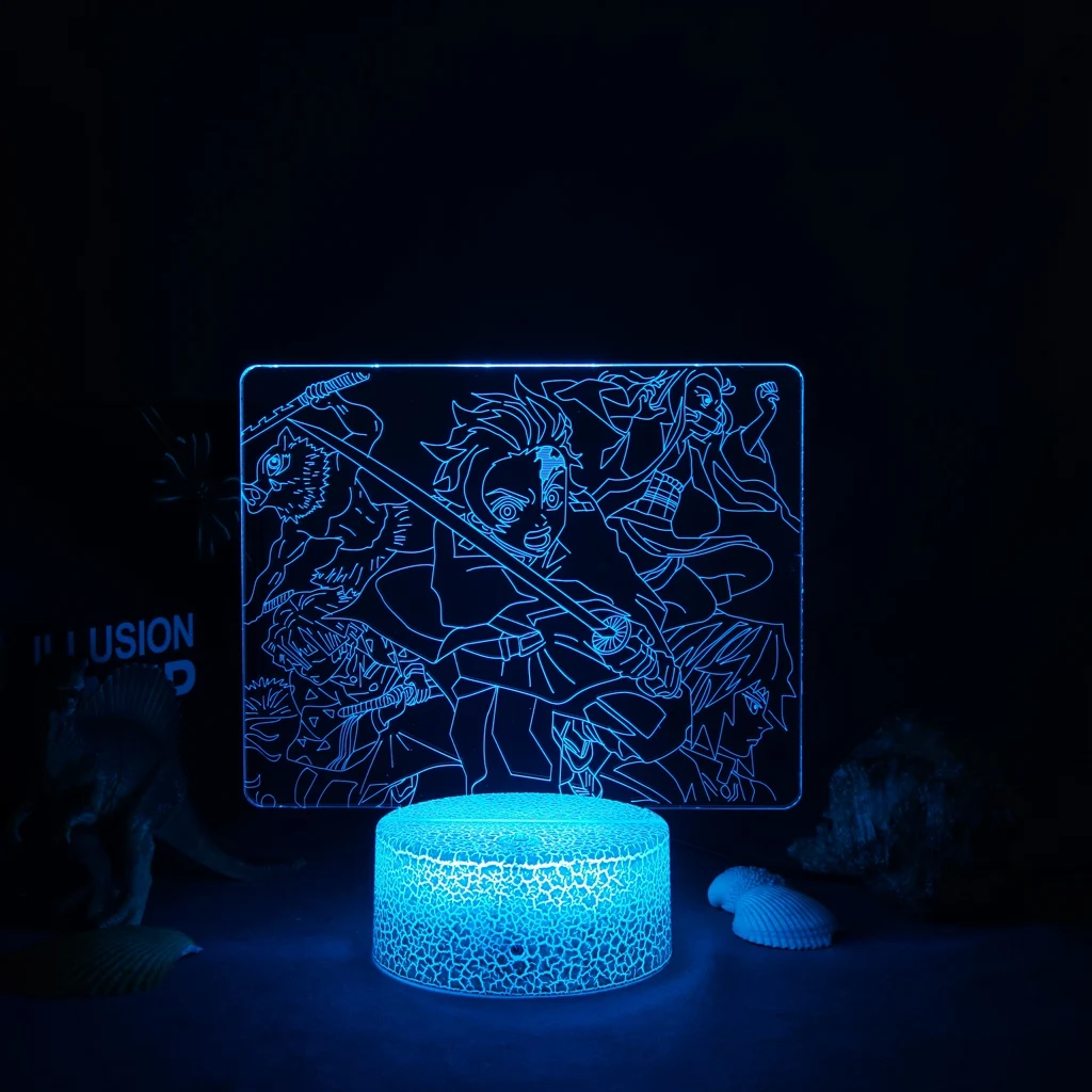 

Manga Demon Slayer 3D Night Light Desk Table Lamps For Home Decoration Light Gift For Friend Kimetsu No Yaiba Kochou Shinobu