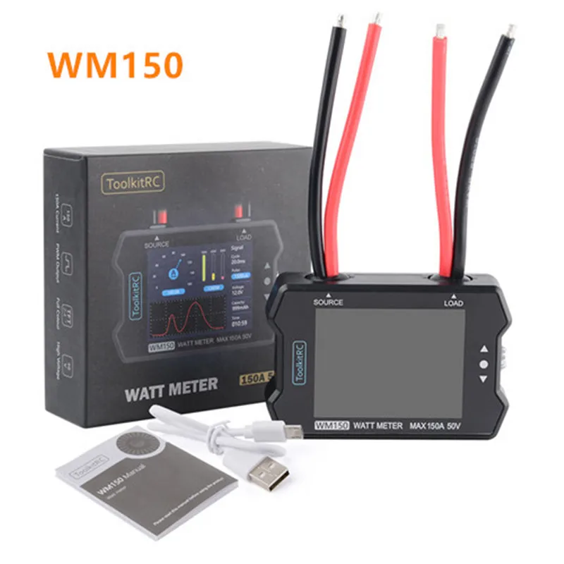 Анализатор мощности ToolkitRC WM150 150A 50 в TFT 2 4 дюймовый ЖК дисплей тестер напряжения