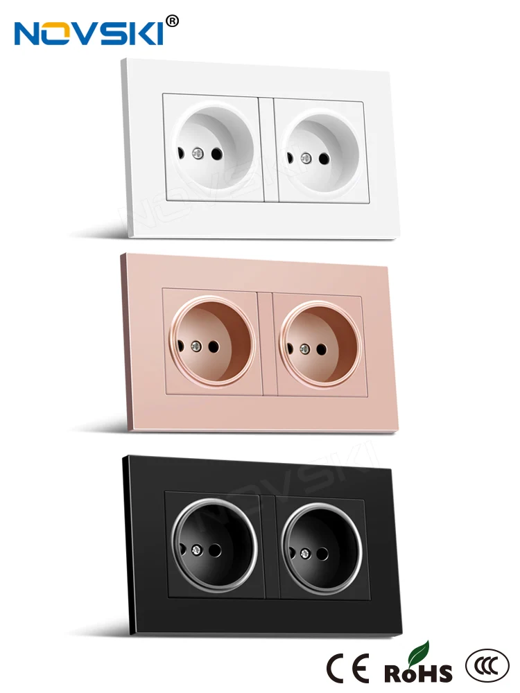 Электрическая Двухстенная розетка NOVSKI антипиреновая панель из поликарбоната