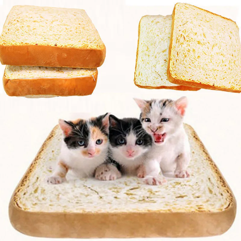 

Creative Toast Bread Cat Pillow Dog Pet Cushion Supplies Bed Mat Soft Cushion Plush Seat Cushion 40x40cm cats products for pets