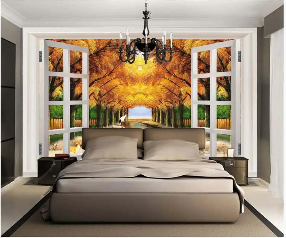 Настенные обои по фото индивидуальному заказу 3d фрески для стен окон пейзажа