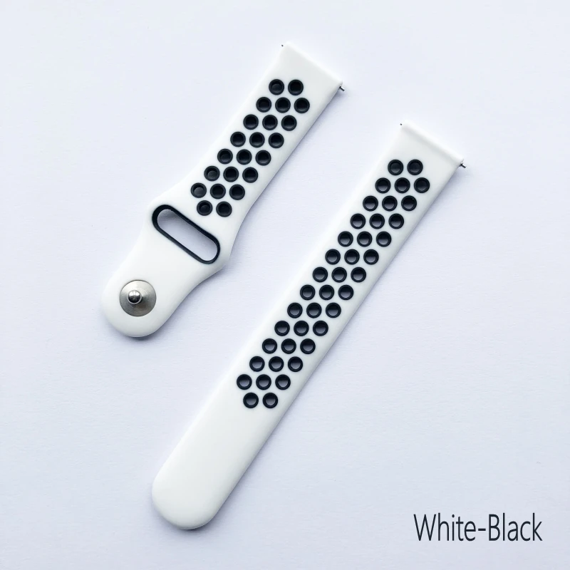 WhiteBlack Сменный силиконовый ремешок для Xiaomi Huami Amazfit Bip BIT Youth 20 мм спортивные Ремешки для наручных часов для Xiaomi amazfit GTS watch - Цвет: WhiteBlack
