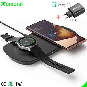 wireless charger for galaxy watch3 active12 galaxy buds qi cableless fast charging station for samsung s21note20 iphone12 free global shipping