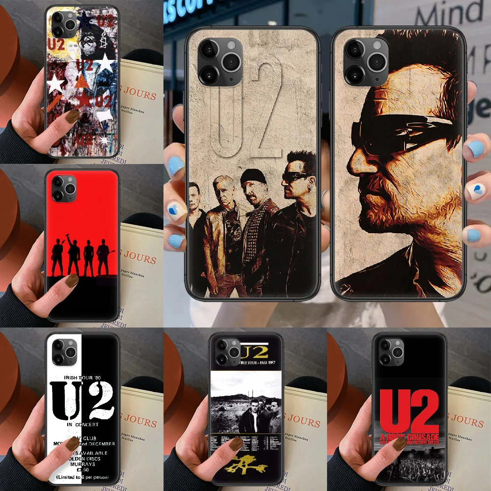 Чехол для телефона U2 Band Iphone 4 4s 5 5S SE 5C 6 6S 7 8 Plus X XS XR 11 12 Mini Pro Max 2020 черный Prime Trend Coque