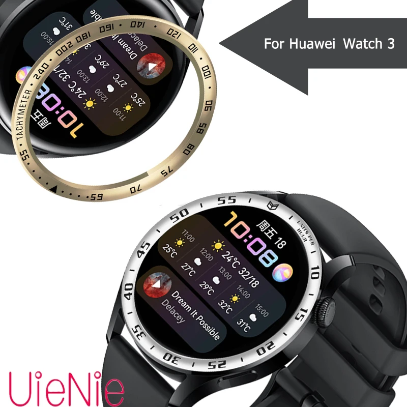 

Bezel Ring For Huawei Watch 3 Smartwatch Protective Stainless Protective Case Cover Scratch Proof Protection Case Metal Fram