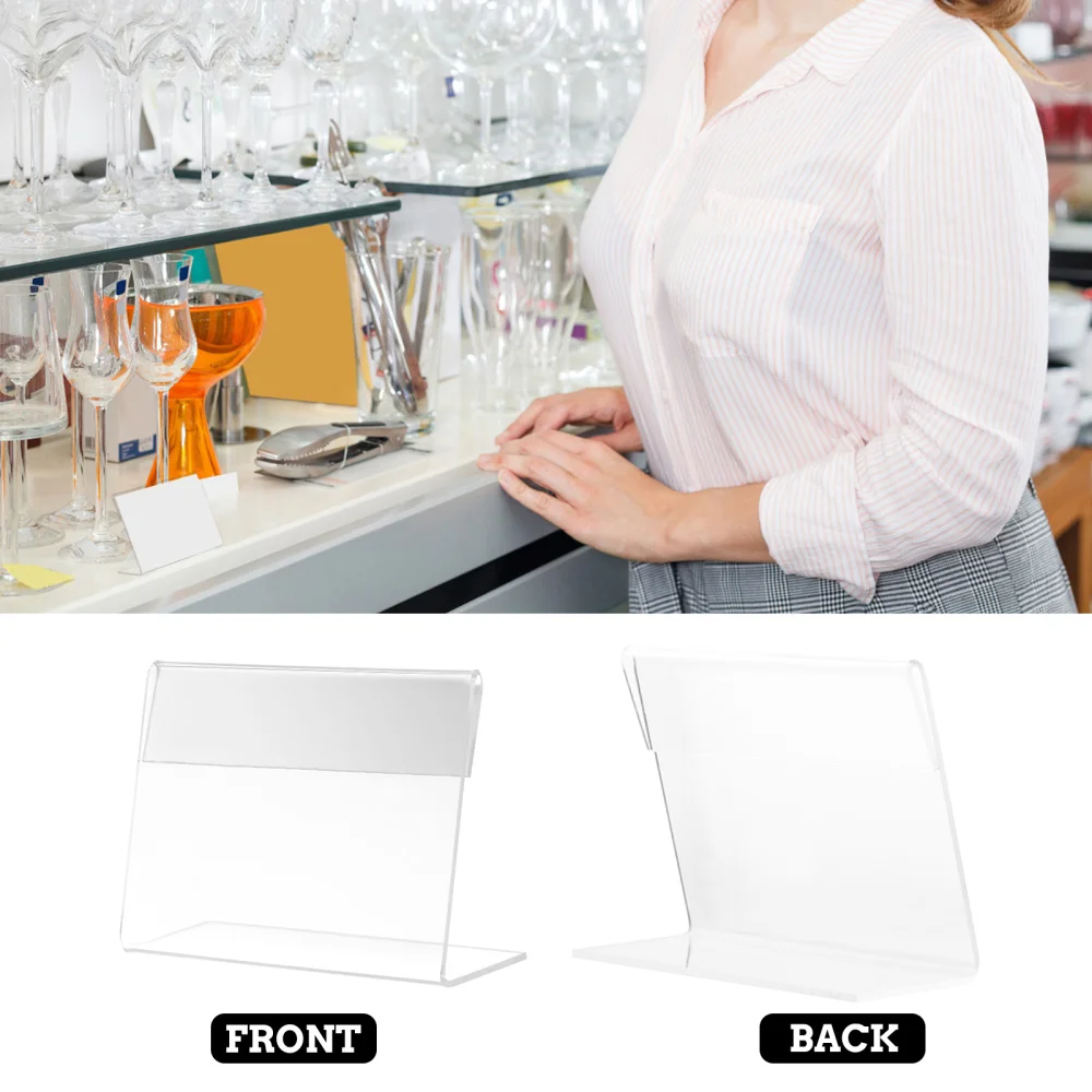

5Pcs Supermarket Acrylic Sign Holders Price Tag Display Stands Label Holders