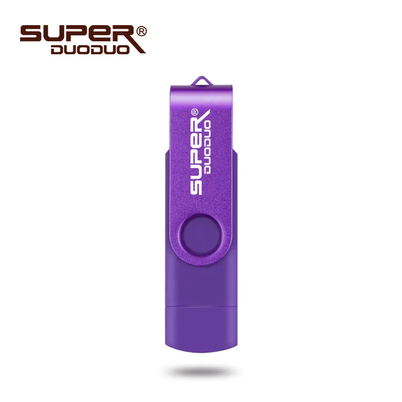 Флеш-диск usb 2,0 флеш-накопитель, 4 ГБ, 8 ГБ, 16 ГБ, флеш-накопители, флешка, 32 ГБ, usb карта памяти, 64 ГБ, OTG, металлический usb флеш-накопитель для телефона - Цвет: Purple