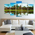 5 шт. Ангкор Ват Камбоджа Холст плакат стены искусства Гостиная украшения дома модульный Vrah Vishnulok натуральный пейзаж картины