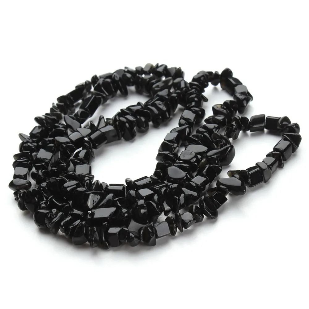 

1strand 5-8mm Black Glass Beads Loose Irregular Freeform Crystal Bead Spacer Stone Bead For Jewelry Making DIY Bracelet Necklace
