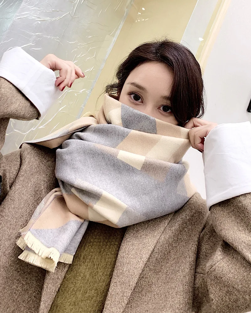 

Warm Imitation Cashmere Long All-match Cape Women's Cloak Tassel Poncho Spring Shawl Elegant Atmosphere Foulard Winter Scarves
