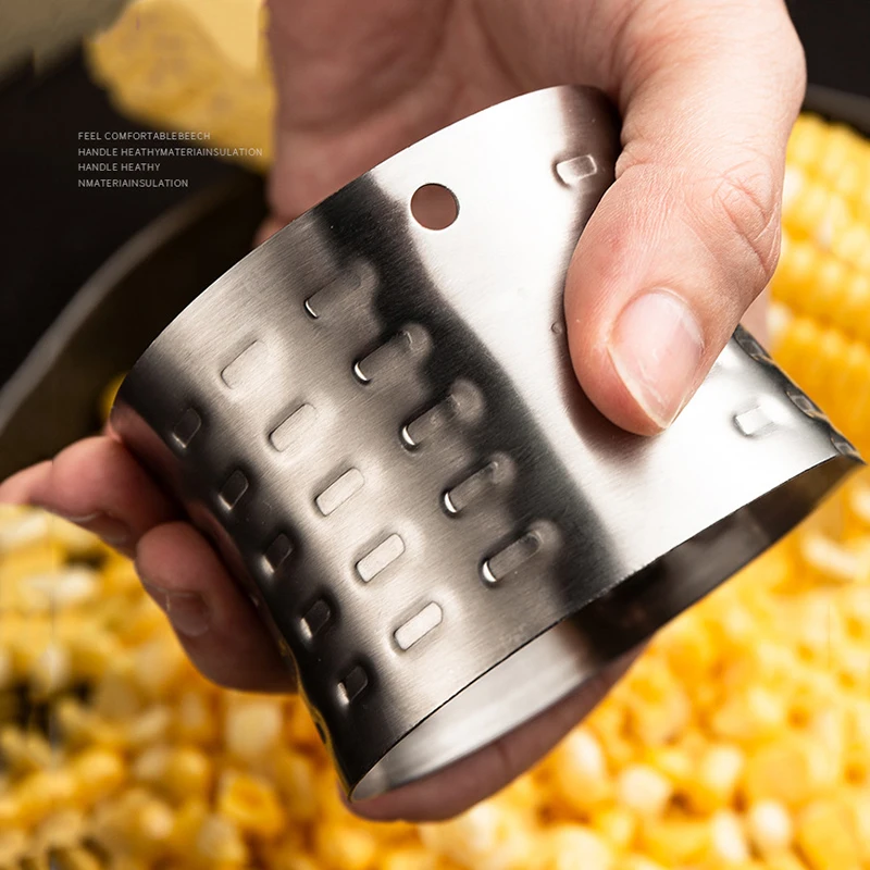 304 Stainless Steel Household Corn Planer Rotary Peeling Corn Thresher Practical Separator Kitchen Appliances Gadgets Durable
