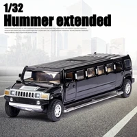 132 alloy diecast extended hummer off road vehicle car toy metal pull back function 6 doors opened funny kids boys toy gifts
