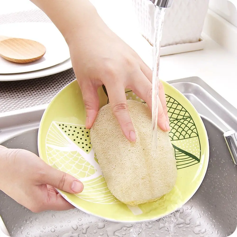 

Cleaning Tools Accessories Decontamination Sponges Loofah Pot Bowl Brush Natural Loofah Dish Washing Scrub Pad