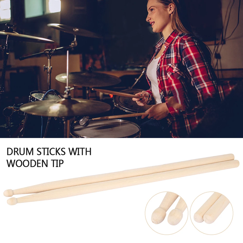 

One Pair Maple Shelf Drum Stick with Wooden Tip Professional Water Drop Cone Head 5A/7A Maple Wood Musical Instruments Drumstick