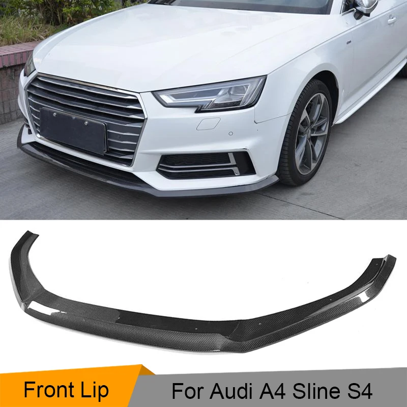 Передний бампер для Audi A4 S-Line S4 2017-2019 передний из углеродного волокна спойлер губ
