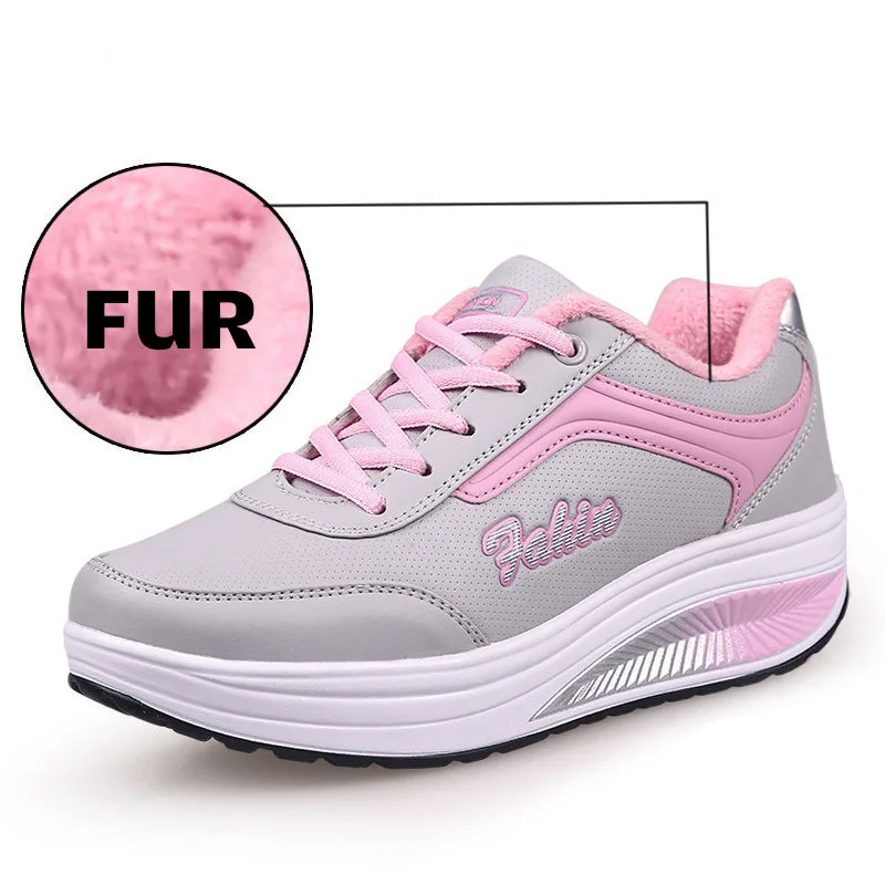 

2020 New Brand Women Vulcanize Shoes Wedges Shoes Women Shoes Warm Fur Women Shoes Plus Size Women Sneakers Zapatillas Mujer