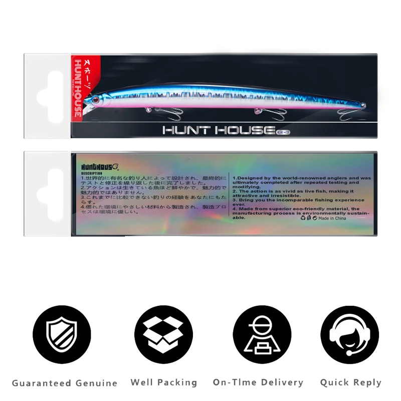 Hunthouse Mommotti Minnow Lure Long Jerkbait 210mm 34g Floating Hard Bass Lures Saltwater For Sea Hard Fake Fishing Bass Lw405