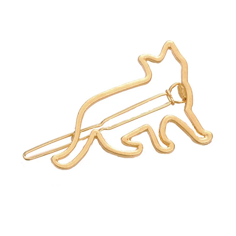 

Cat Hair Pin Fashion Korea Hollow Metal Geometric Irregular Accessories Gold Color Hair Clip Barrette For Women Girl Hairpin