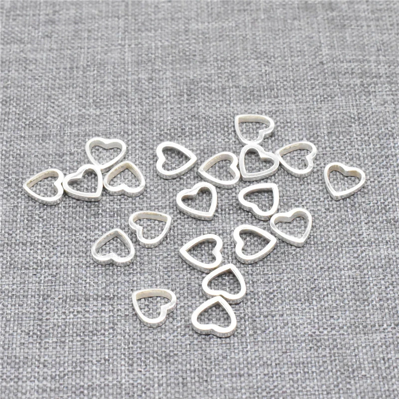 20pcs of 925 Sterling Silver Tiny Heart Jump Rings Love Connector Charms for Bracelet Necklace