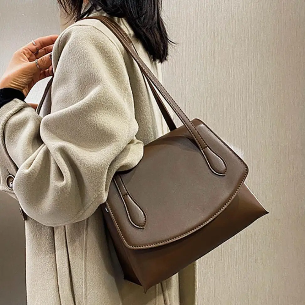 

Vintage Square Armpit bag 2021 Fashion New High-quality PU Leather Women's Designer Handbag High capacity Shoulder Messenger Bag