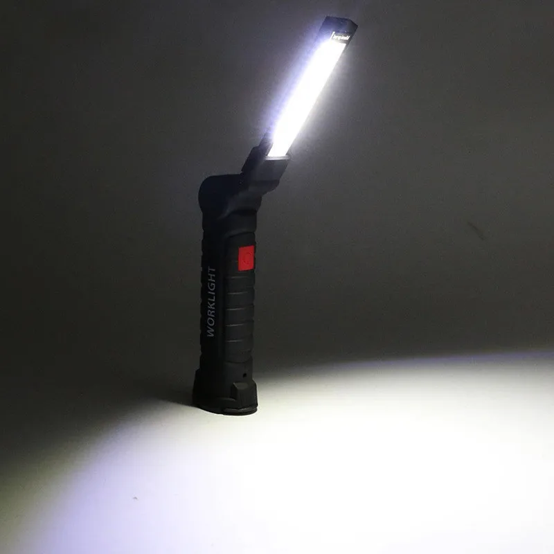 

USB Rechargeable With Built-in Battery Set Multi Function Folding Work Light COB LED Camping Torch Flashlight Folding Hook Light