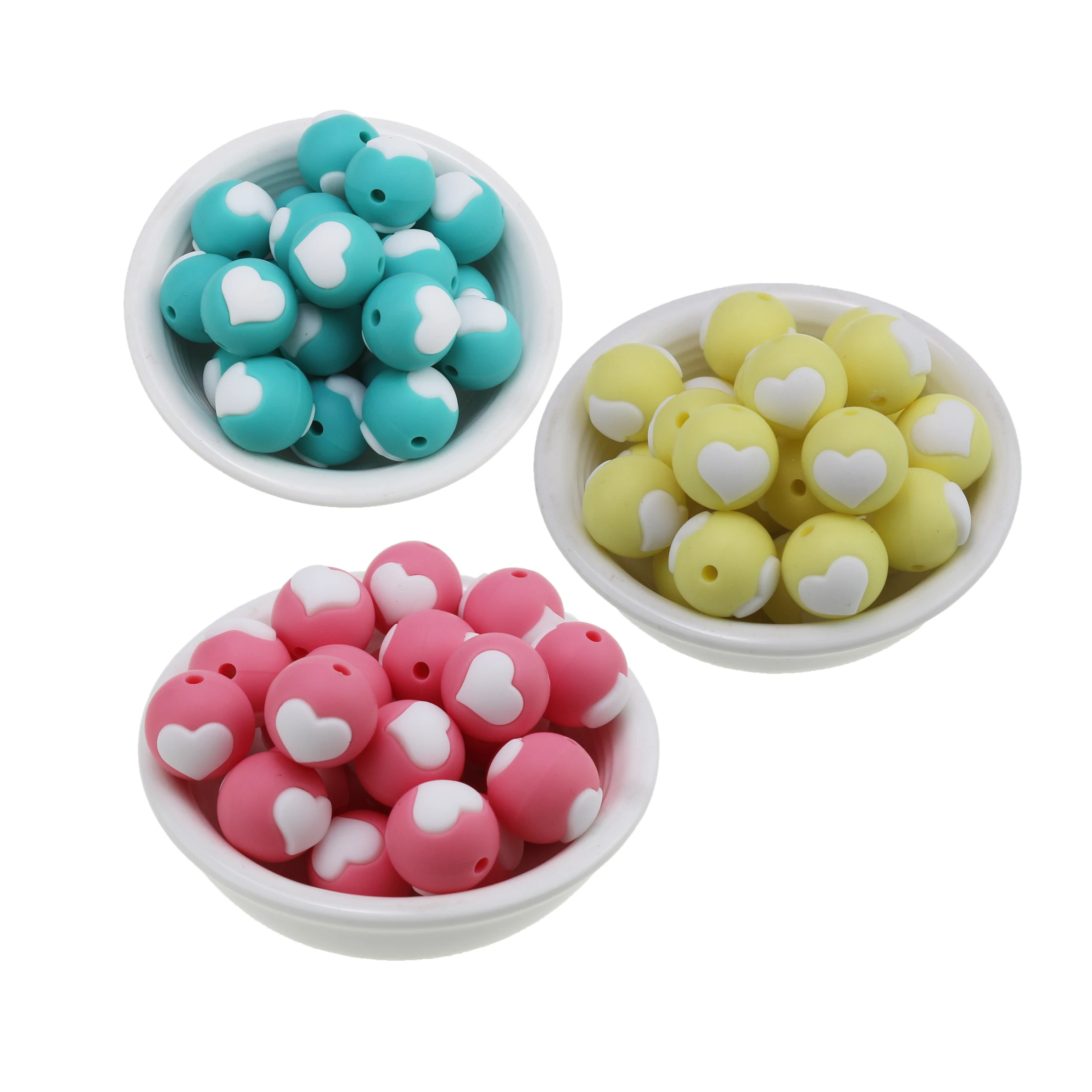 Новое поступление BPA бесплатные Силиконовые бусы круглые силиконовые сердечки.