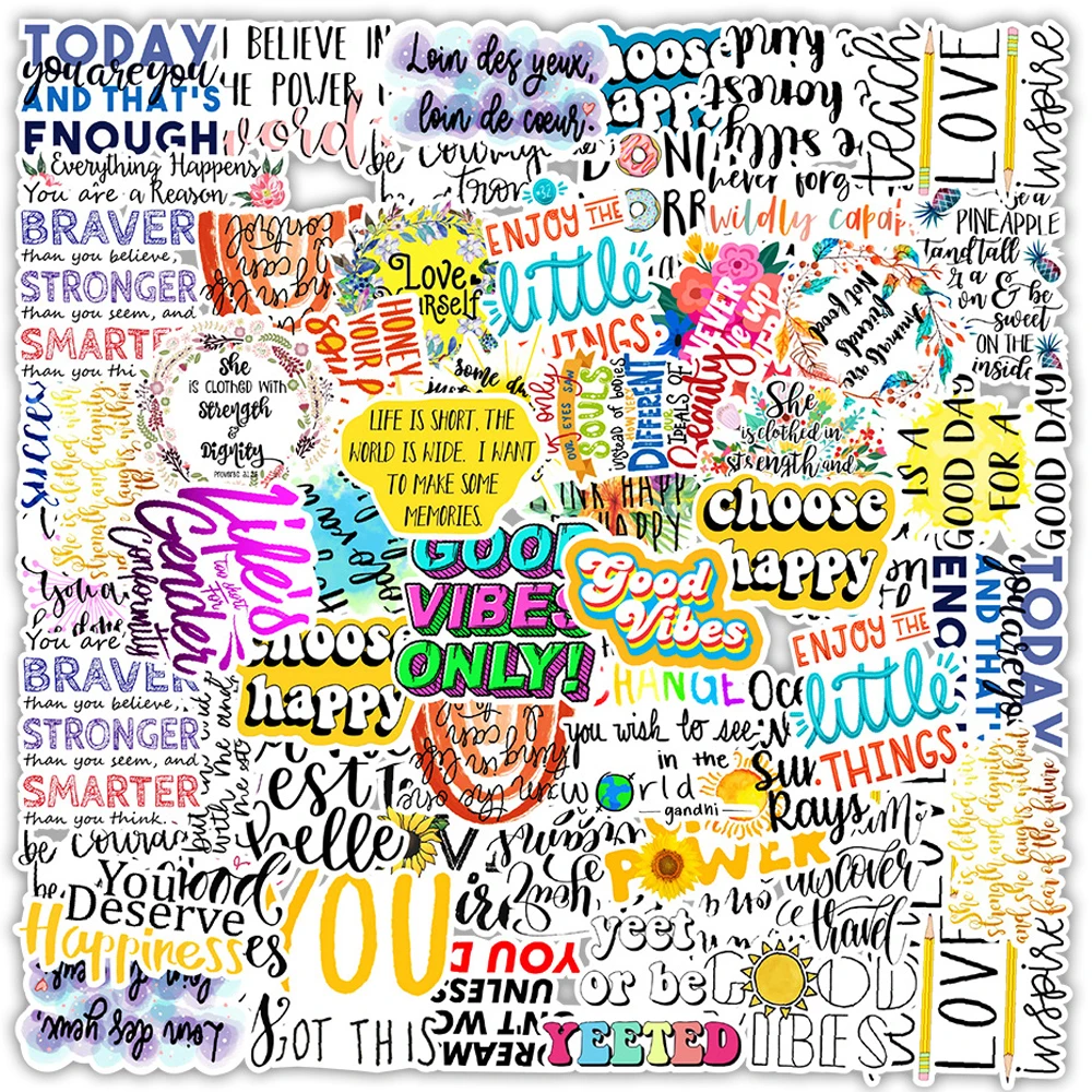 10/50/100 шт. вдохновляющие цитаты женский эстетический ноутбук скейтборд