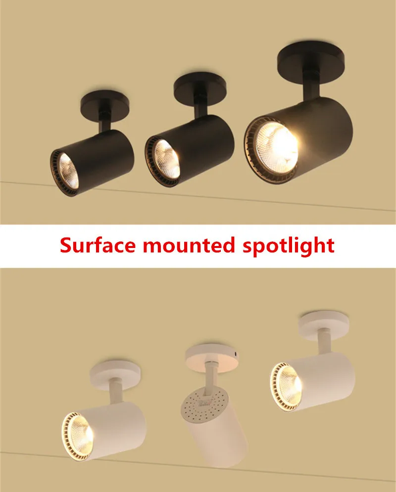 Surface Mounted Spotlight LED Ceiling Spot Light Downlight COB Source 10W 20W 30W Lamp Clothes Store Lighting | Лампы и освещение