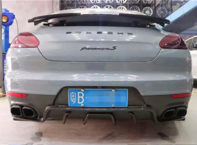 

970 Real Carbon Fiber Front Rear Bumper Lip Diffuser Cover Car Side Skirt Spoiler For Porsche Panamera 970 2014 2015 2016