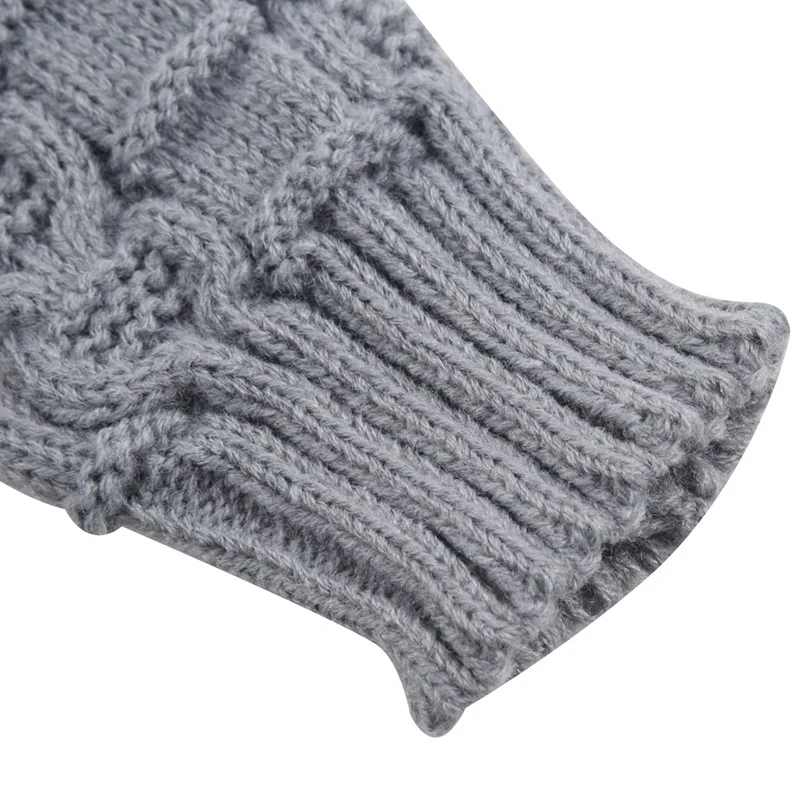 

Women Faux Rabbit Fur Hand Wrist Winter Warmer Knitted Fingerless Gloves Gift