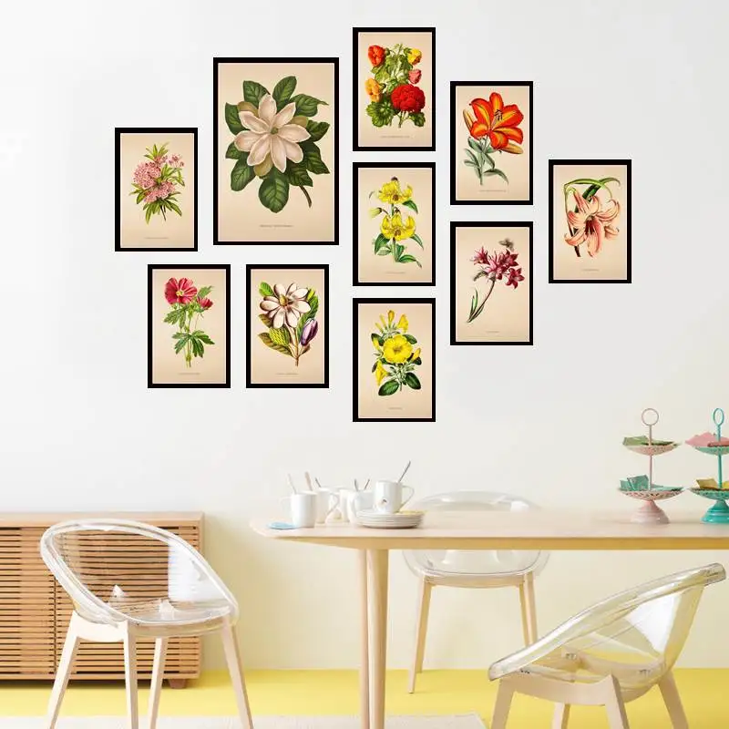 

Vintage Lilium Bulbiferum Flower Print Antique Flower Canvas Art for Home Decor