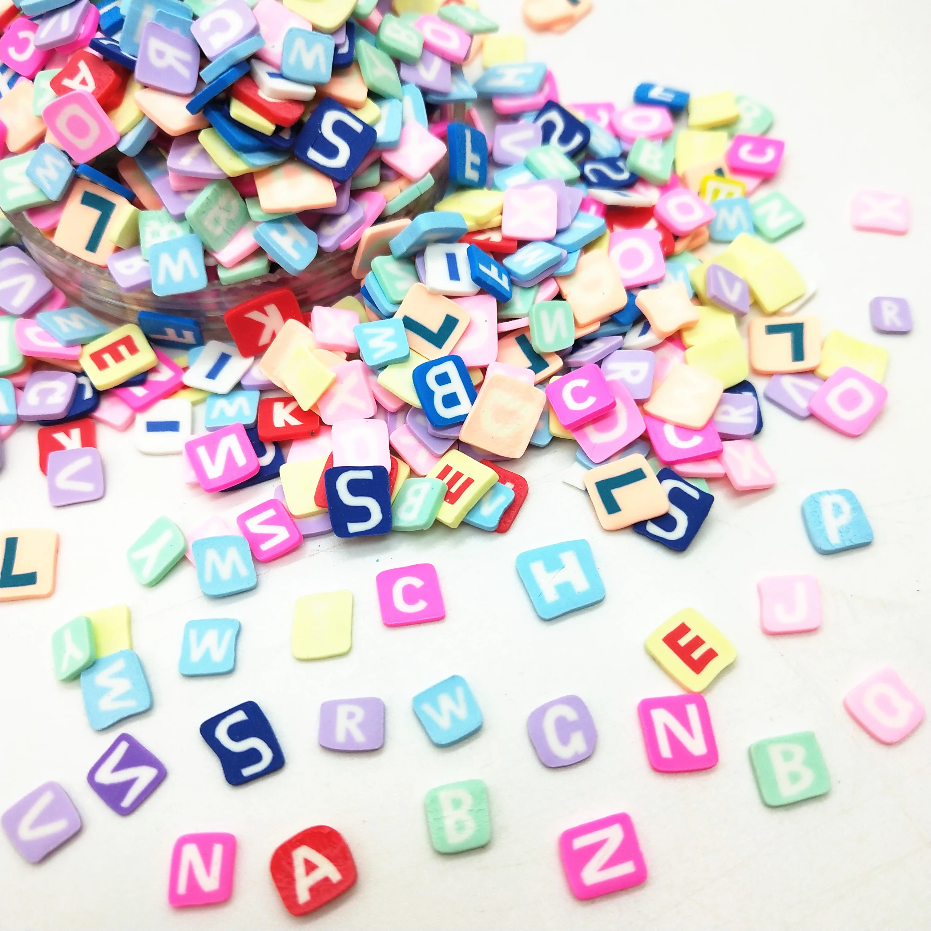 20g/lot 5mm English Letters of Alphabet Character Polymer Clay Colorful for DIY Crafts Tiny Cute Accessories Assorted | Дом и сад
