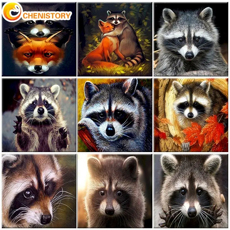 

CHENISTORY Diy Frame Painting By Numbers Civet Cats On Canvas Landscape Pictures By Numbers Home Decor Animals Kits Adults Gift